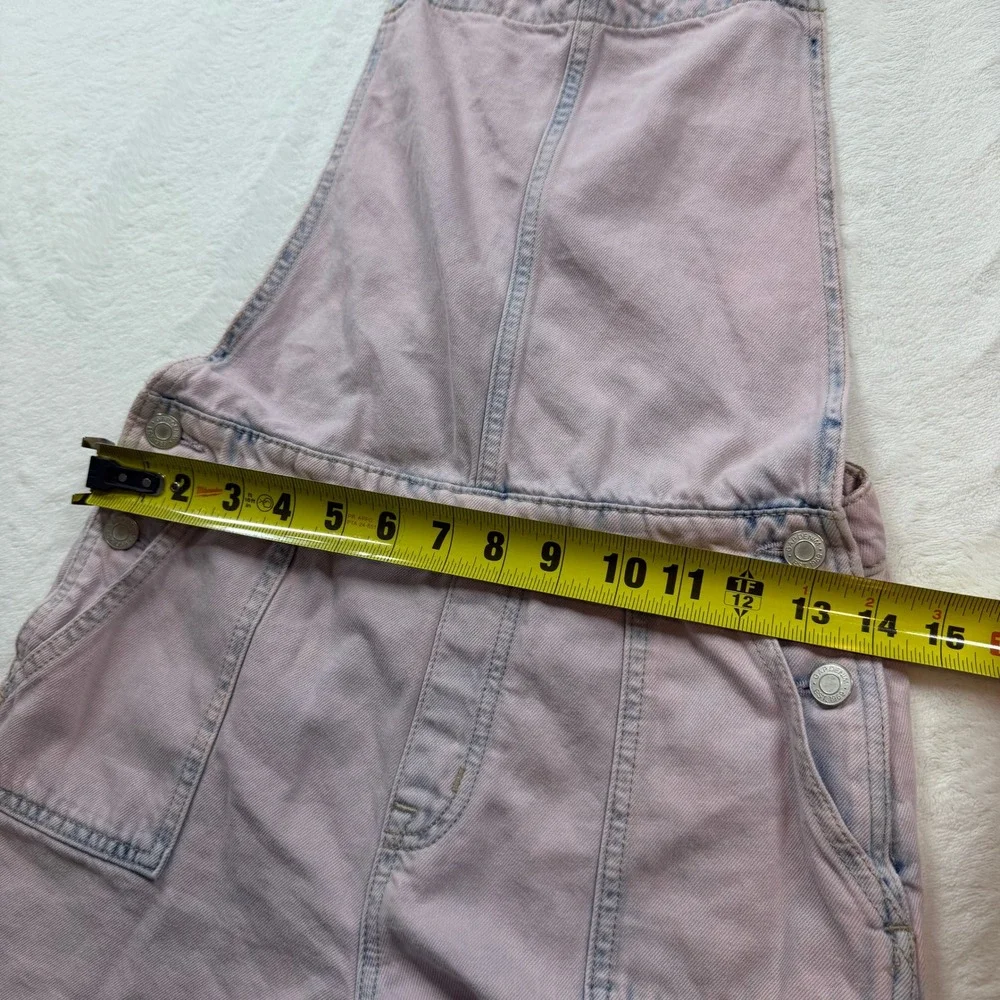 Gap Denim Shortalls Girls‎ XXL Pink Acid Wash Good Condition Raw Hem Overalls